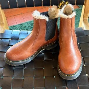 Dr. Martens Lenore Leather Boots with Fur Lining